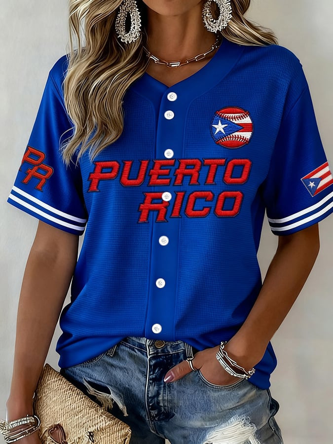 Puerto Rico Baseball Jersey Women's World Baseball Classic 2026 Clothing PR Baseball Merch