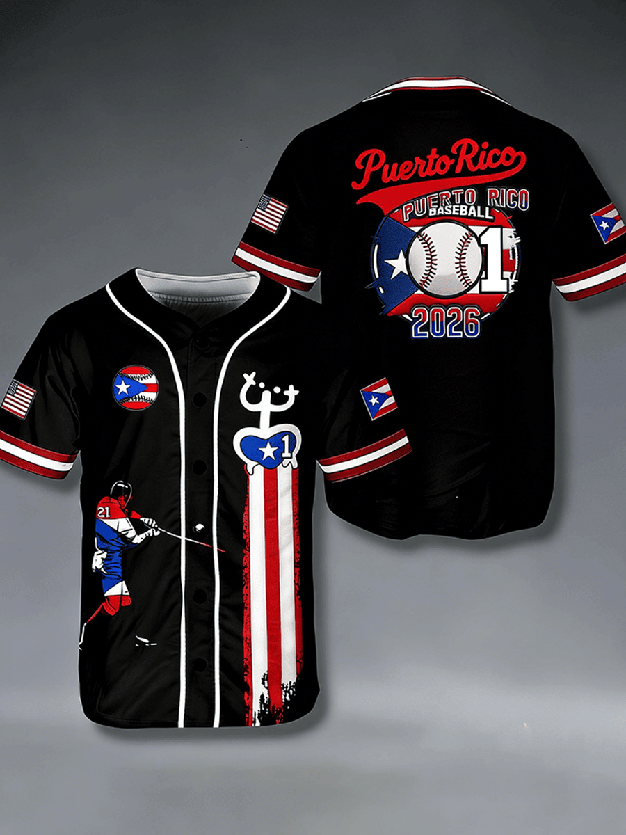 Puerto Rico Baseball Jersey World Baseball Classic 2026 Merch PR Baseball Clothing For Sale
