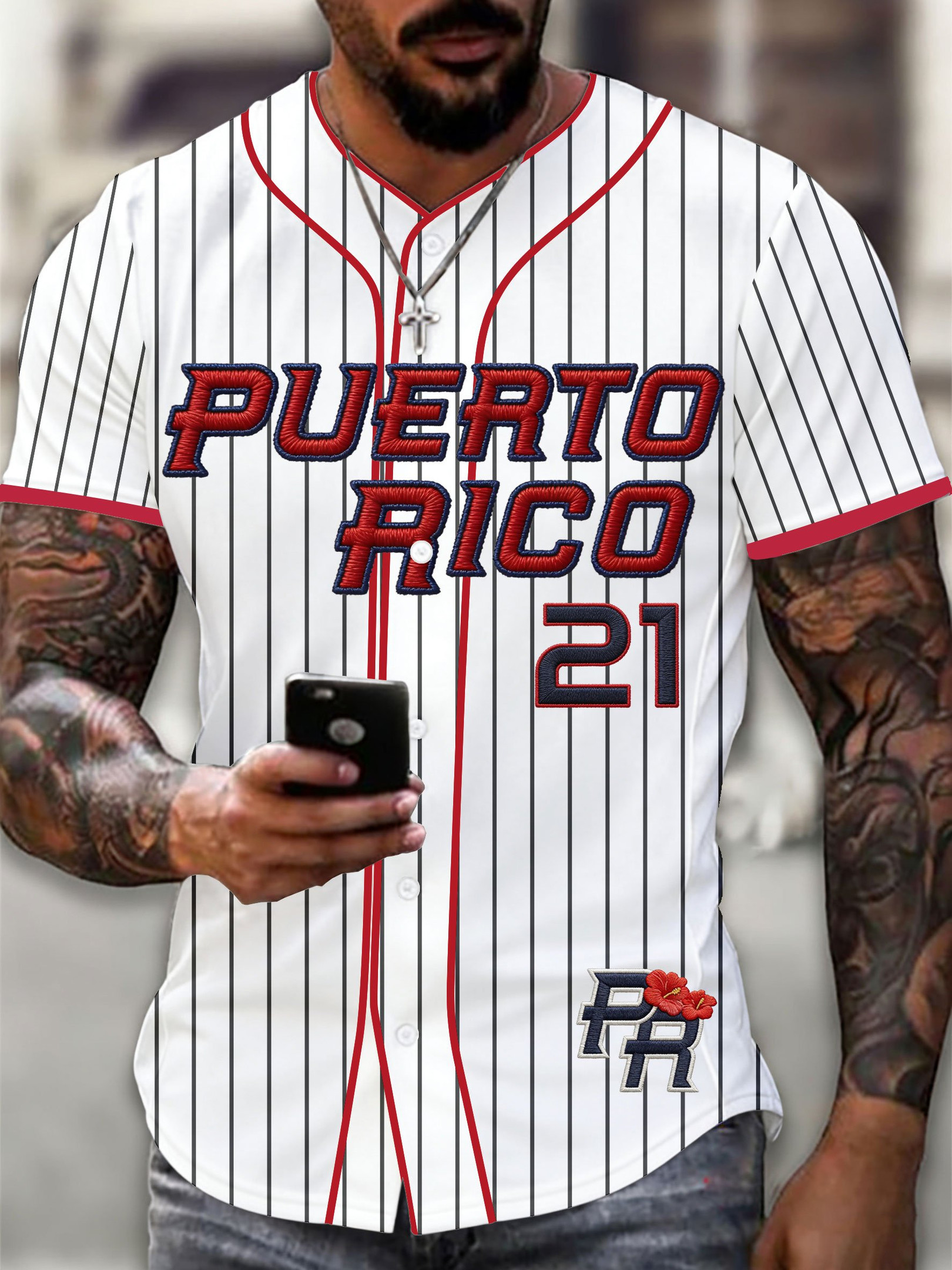 Puerto Rico Baseball Merch Clemente 21 Jersey Men's World Baseball Classic 2026 Merch For Sale