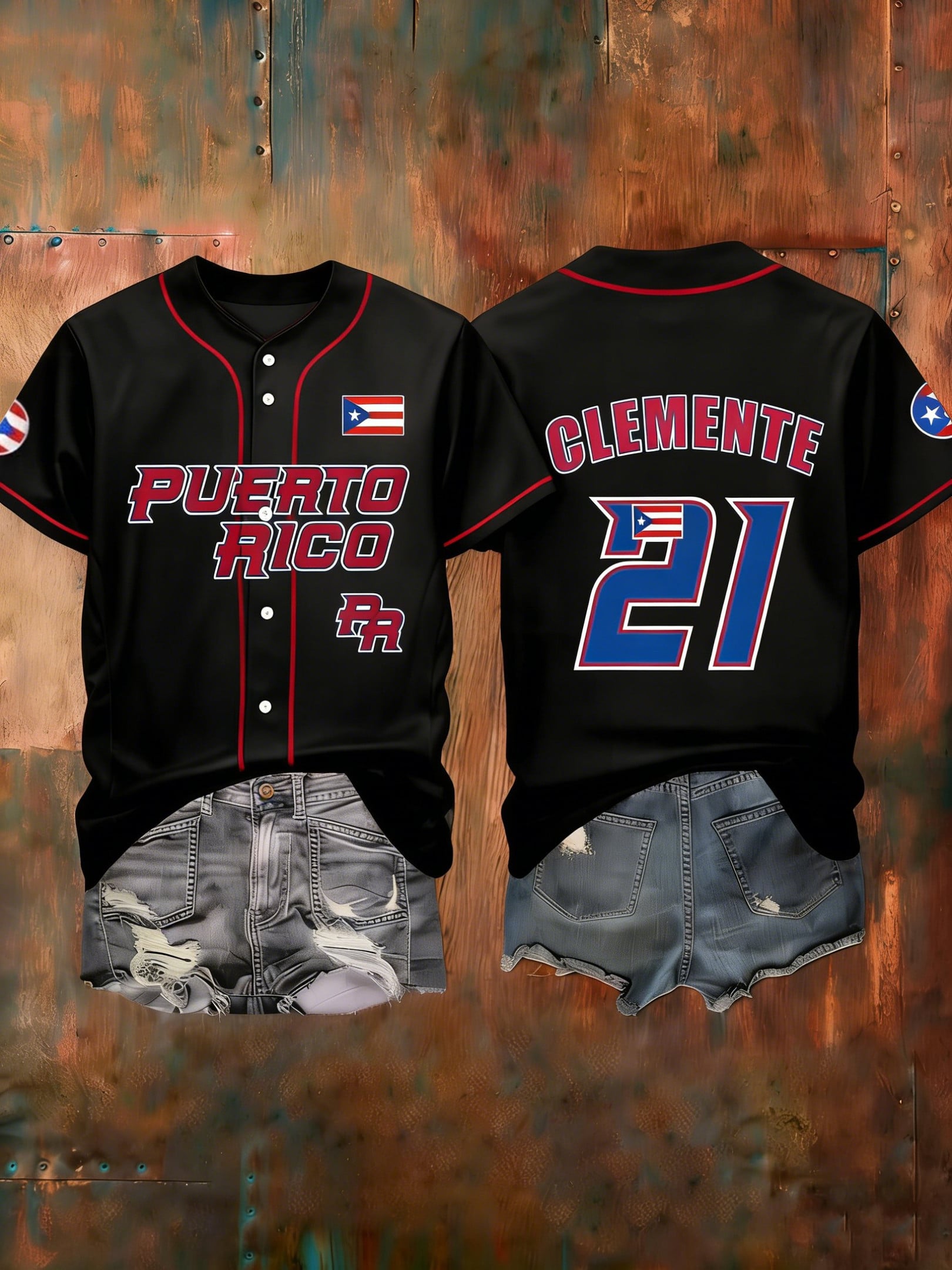 Puerto Rico Baseball National Team Jersey Robert Clemente Merch Baseball Gear