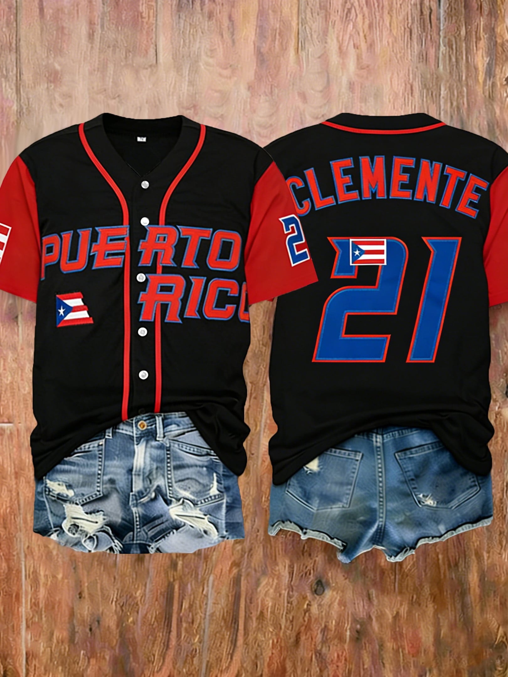 Puerto Rico Baseball Robert Clemente 21 Jersey 2026 WBC Clothing Present For Her