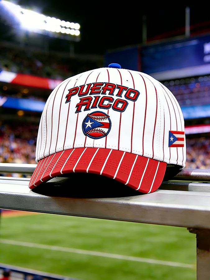 Puerto Rico Pinstripe Baseball Cap World Classic 2026 Boricua Team Stadium Hat Best Gift For Sports Fans Puerto Rico Pinstripe Baseball Cap World Classic 2026 Boricua Team Stadium Hat Best Gift For Sports Fans - Image 1