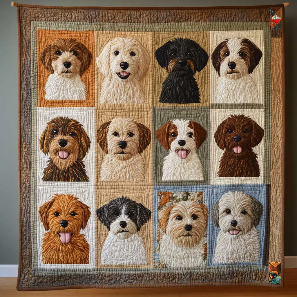 Puppy Portrait Quilt Blanket Fluffy Throw Blanket Sweet Present Ideas For Puppy Lovers