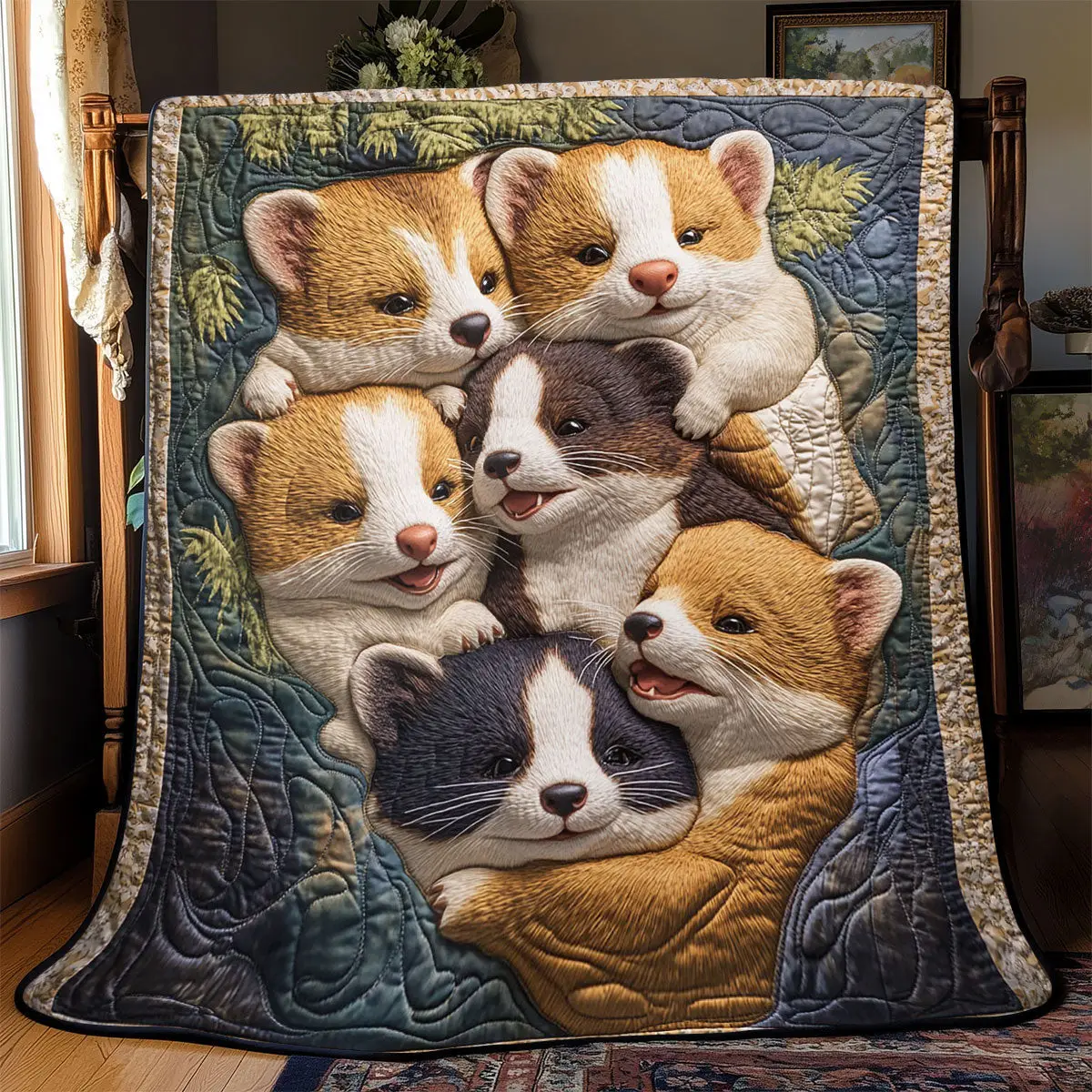 Puppy Snuggle Quilt Blanket Comfort Throw Blanket Art Design Gifts For Puppy Lovers Puppy Snuggle Quilt Blanket Comfort Throw Blanket Art Design Gifts For Puppy Lovers - Image 1
