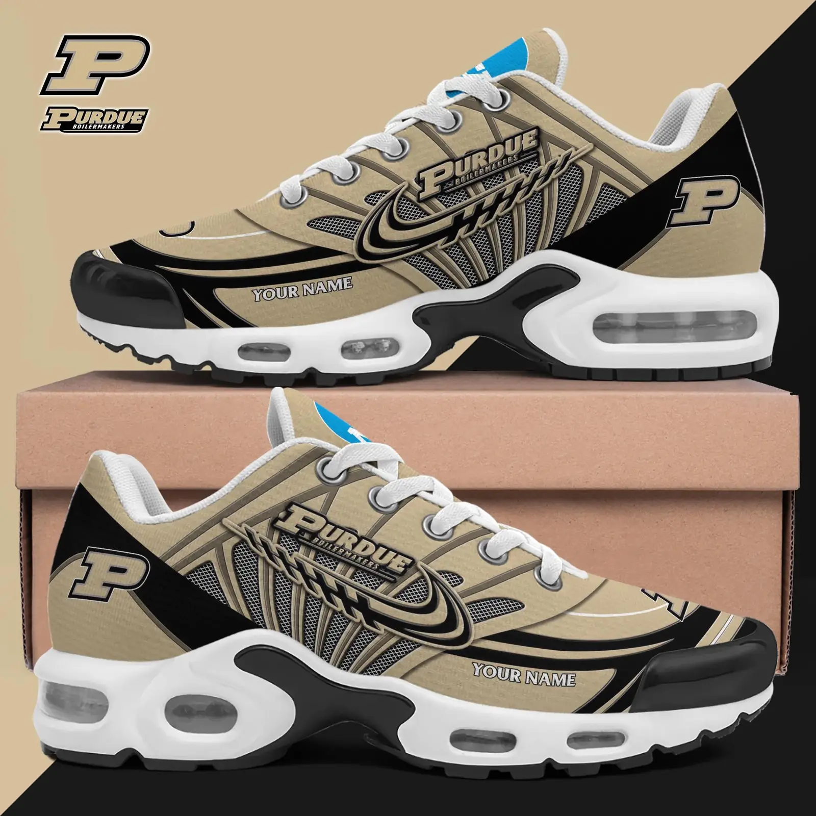 Purdue Boilermakers Shoes 2026 Version Custom Your Name Air Max Shoes & Air Cushion Sneakers
