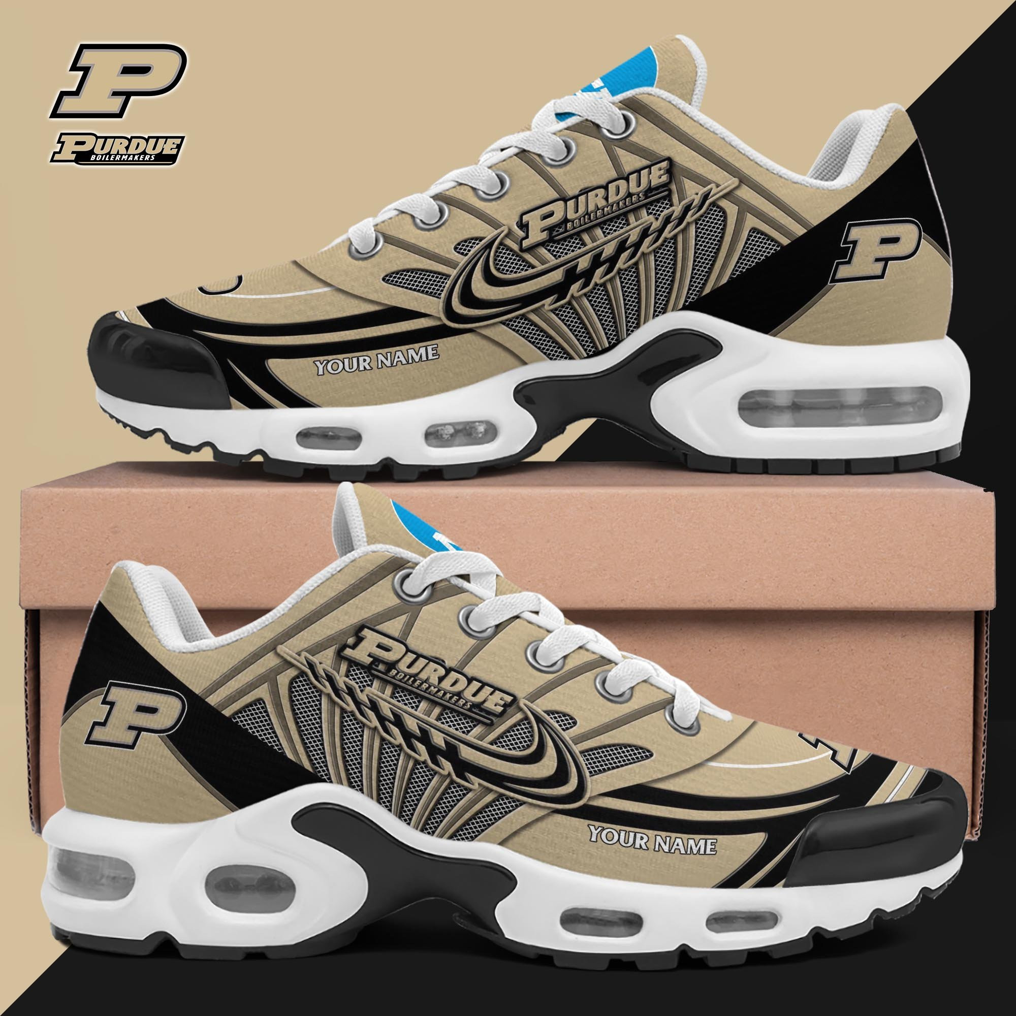 Purdue Boilermakers Shoes 2026 Version Custom Your Name Air Max Shoes & Air Cushion Sneakers