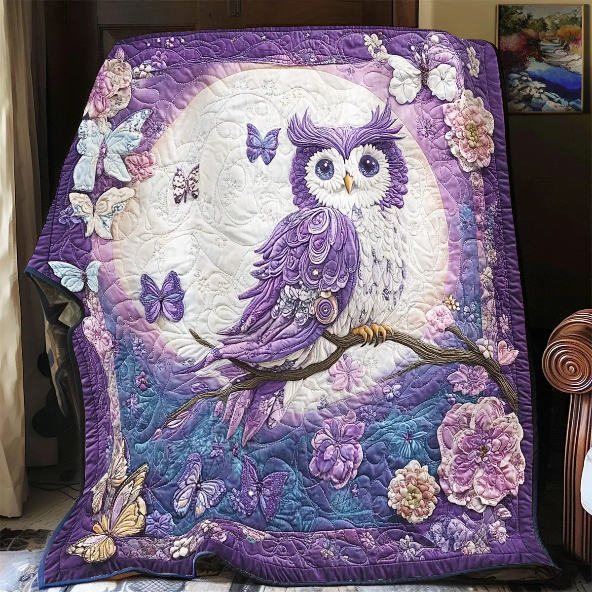 Purple Owl Quilt Blankets Best Father's Day Gifts For First Time Dad