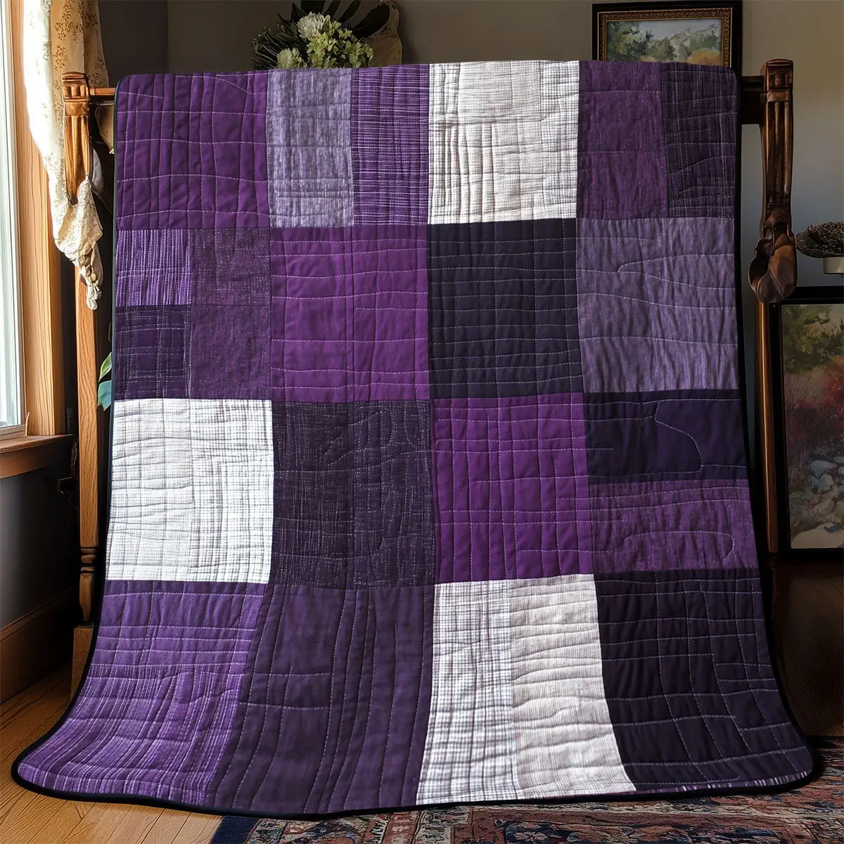 Purple Patchwork Quilt Blankets Throws And Blankets Mother'S Day Gift For Daughter From Mom