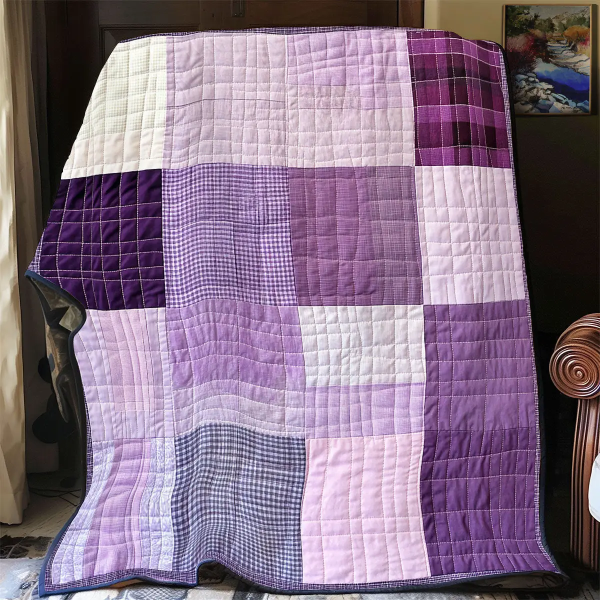 Purple Patchwork Quilt Blankets Throws And Blankets Special Mother's Day Gifts For Mom