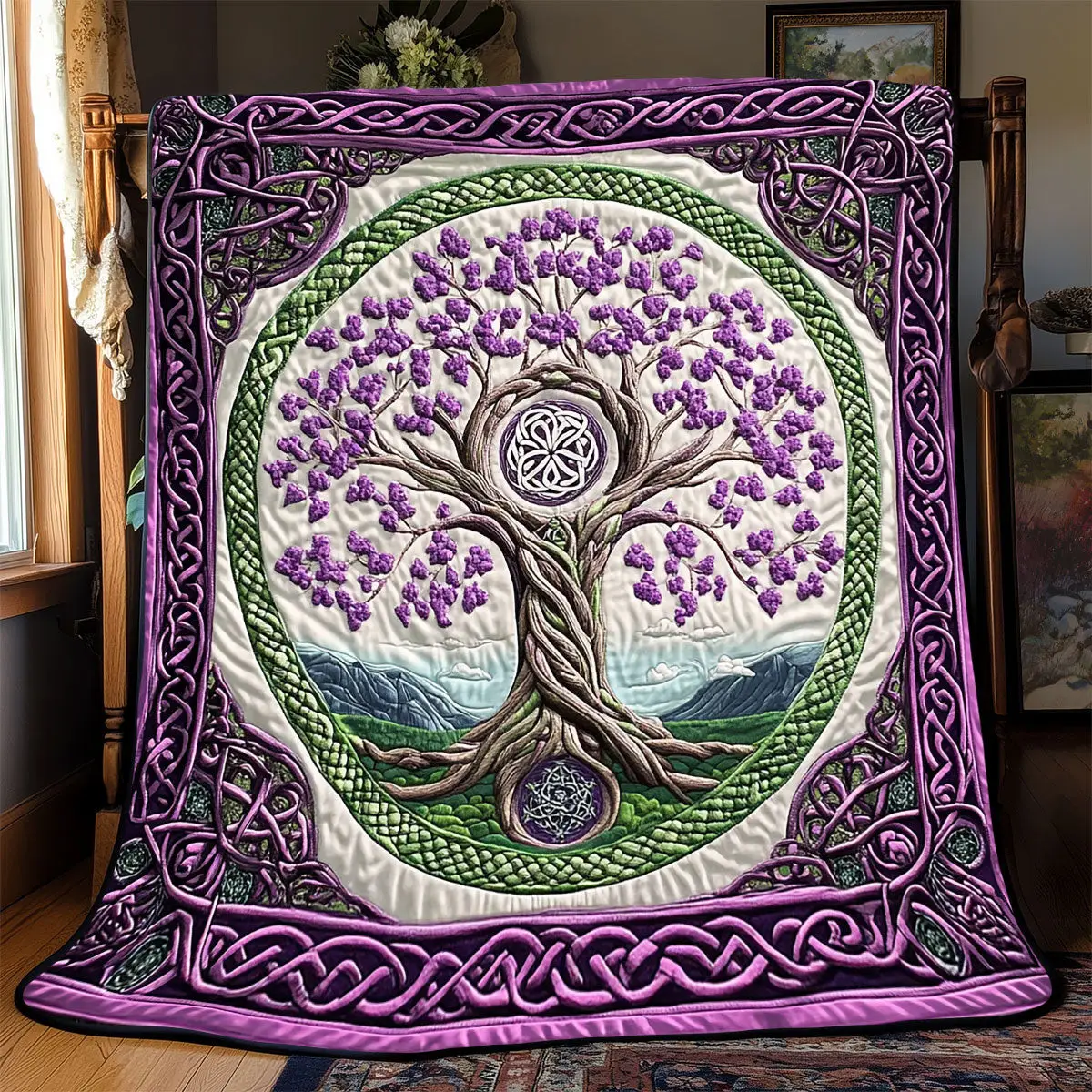 Purple Tree Of Life Quilted Throw Blankets Father In Law Gifts Dad's Day