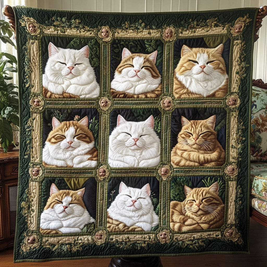Purring Grounds Quilted Blanket Winter Decor Blanket Best Gifts For Elephant Lovers
