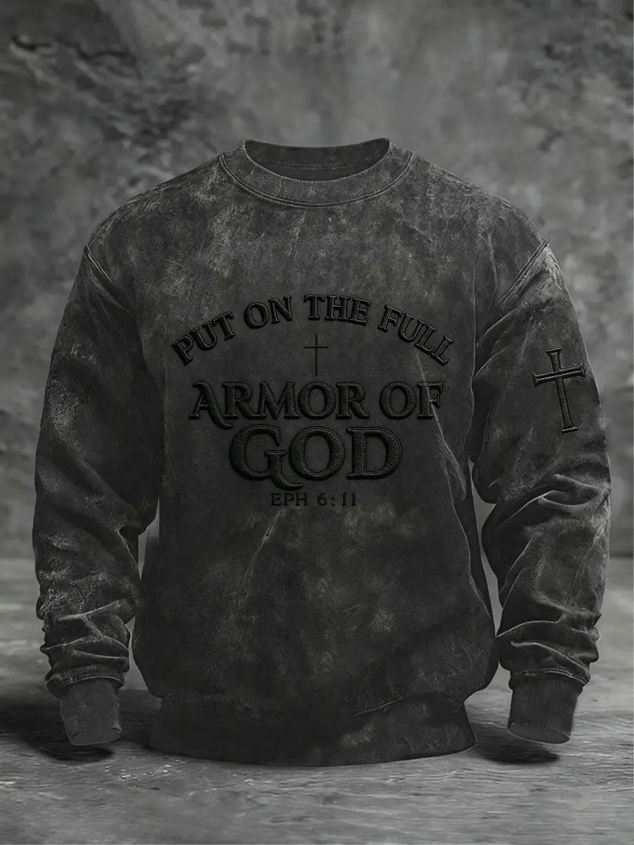 Put On The Full Armor Of God Sweatshirt Jesus Loves Me Apparel Religious Gifts For Him