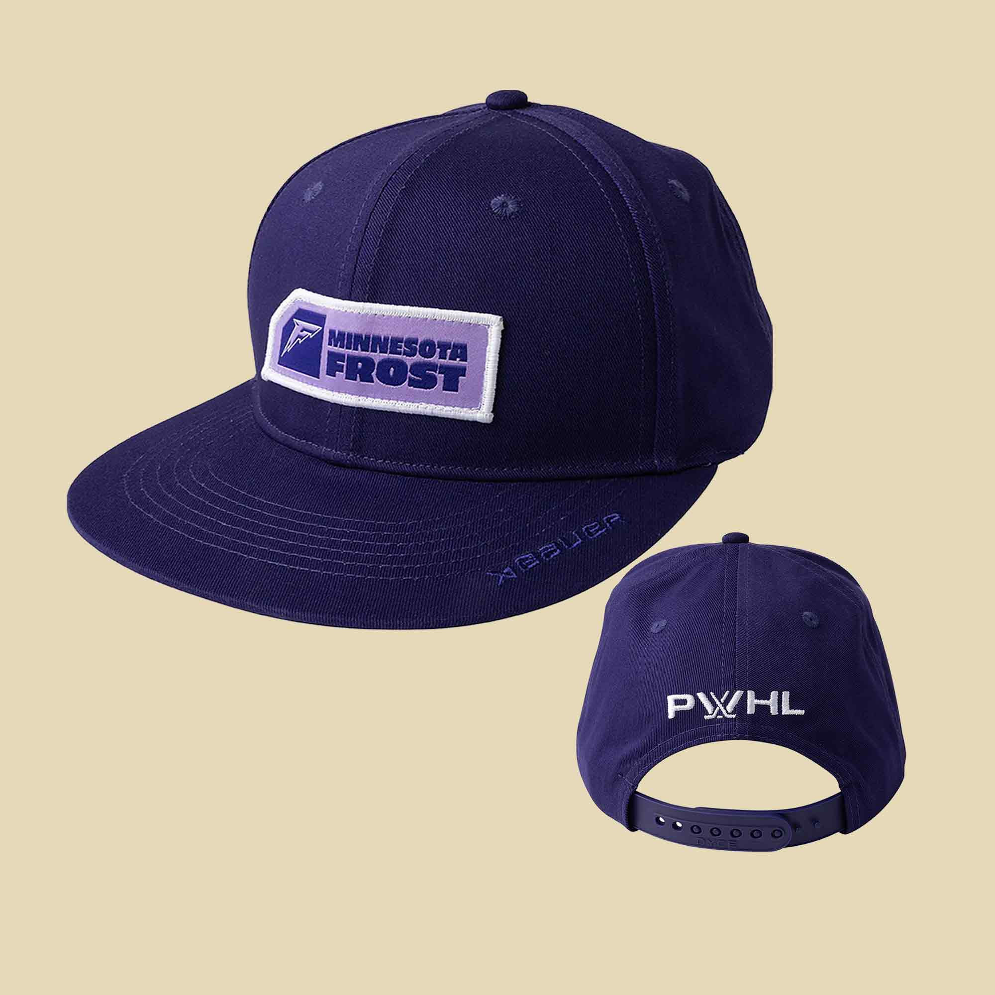PWHL Merch Minnesota Frost Bauer Flat Brim Snapback Hat Gift for Minnesota Fans