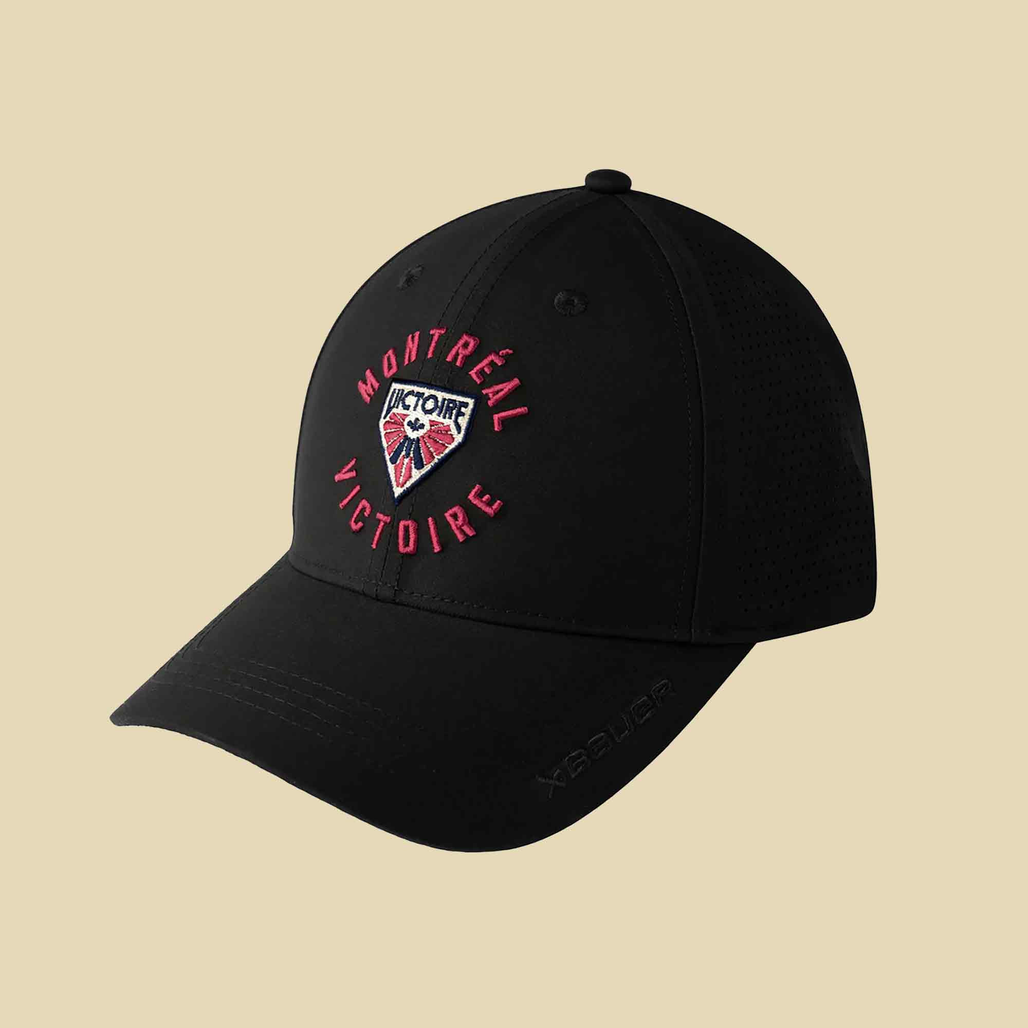 PWHL Merch Montreal Victoire Unisex Bauer Performance Logo Hat Embroidered