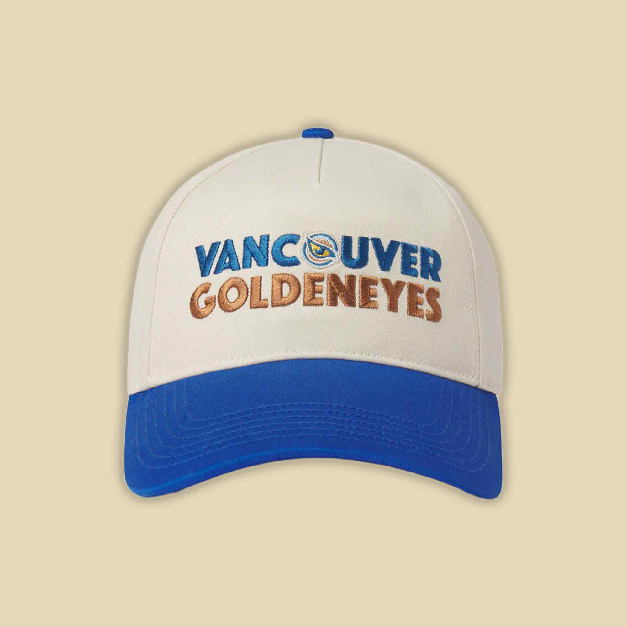 PWHL Merch Vancouver Goldeneyes Sportiqe Ranch Wordmark Snapback Hat Hockey Cap Gift Ideas