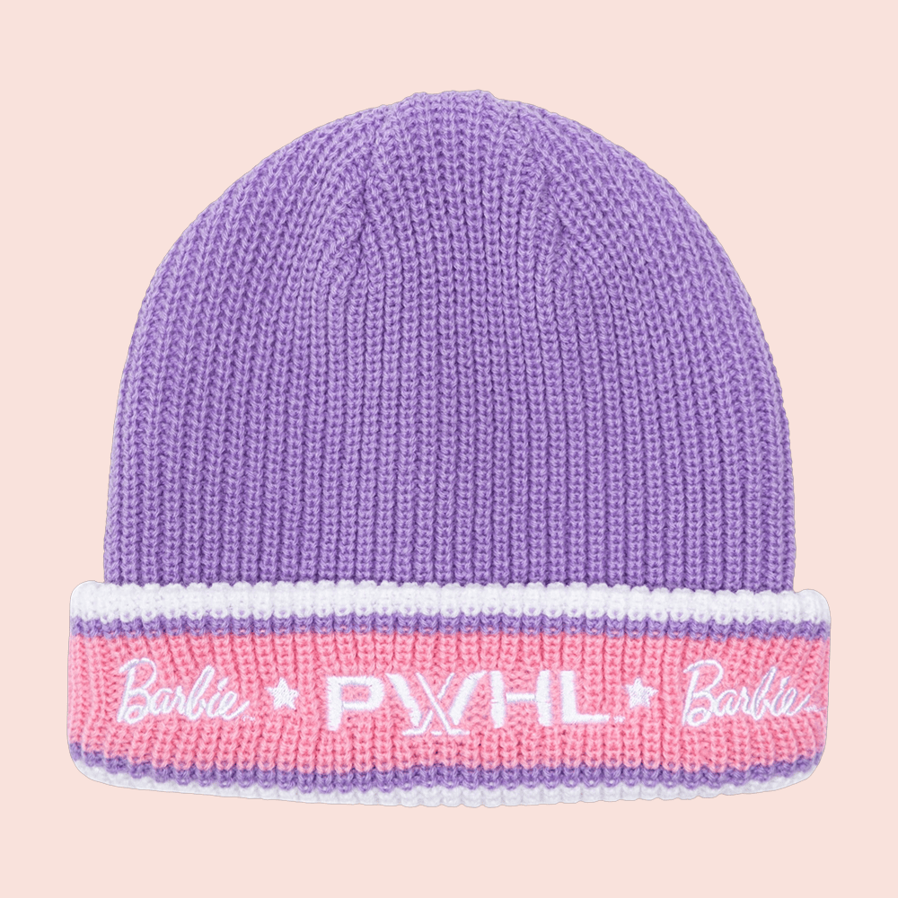 PWHL x Barbie By Peace Collective Stripe Beanie Women's Hockey Merch Gift For Hockey Lover