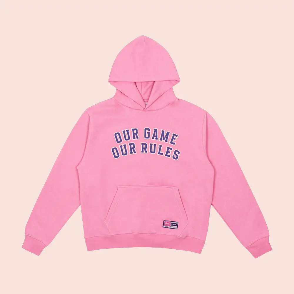 PWHL x Barbie By Peace Hoodie Our Game Our Rules Professional Women's Hockey League Merch