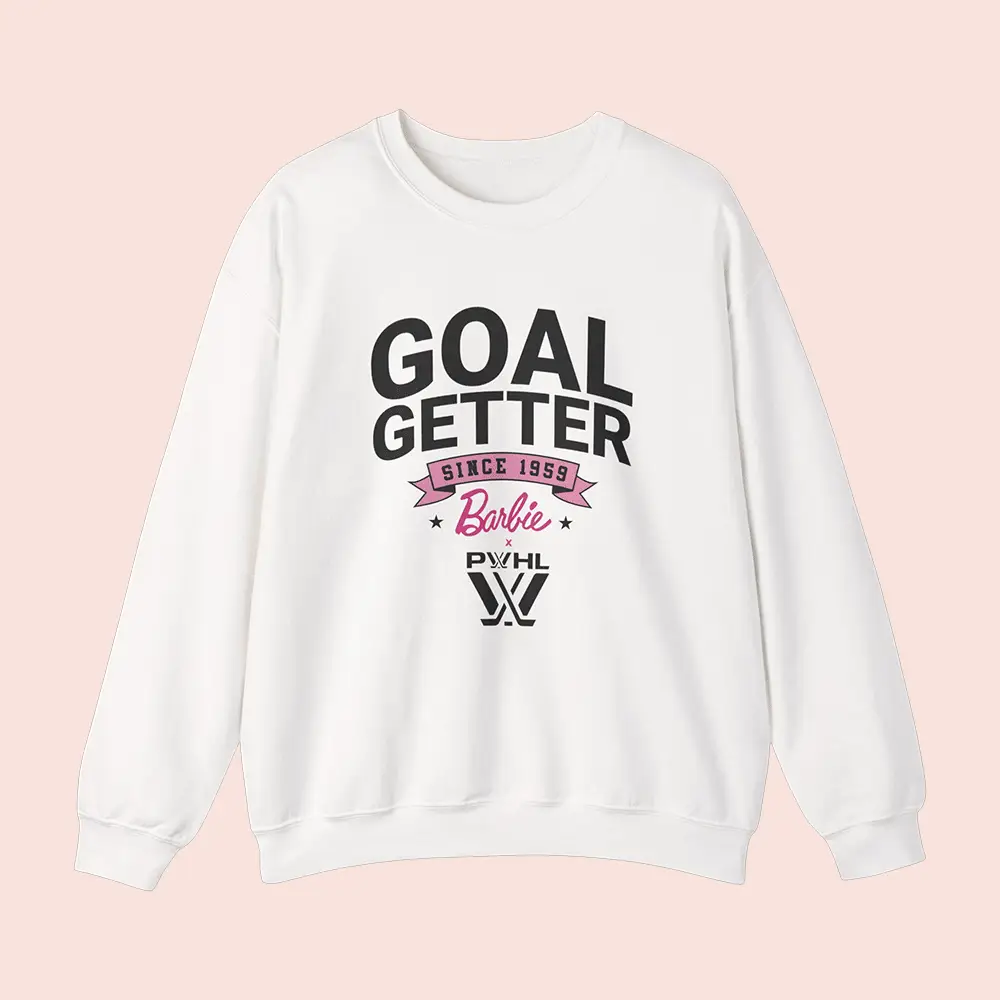 Pwhl x Barbie Youth Goal Getter Sweatshirt Women's Hockey Apparel Cool Gift For Fan