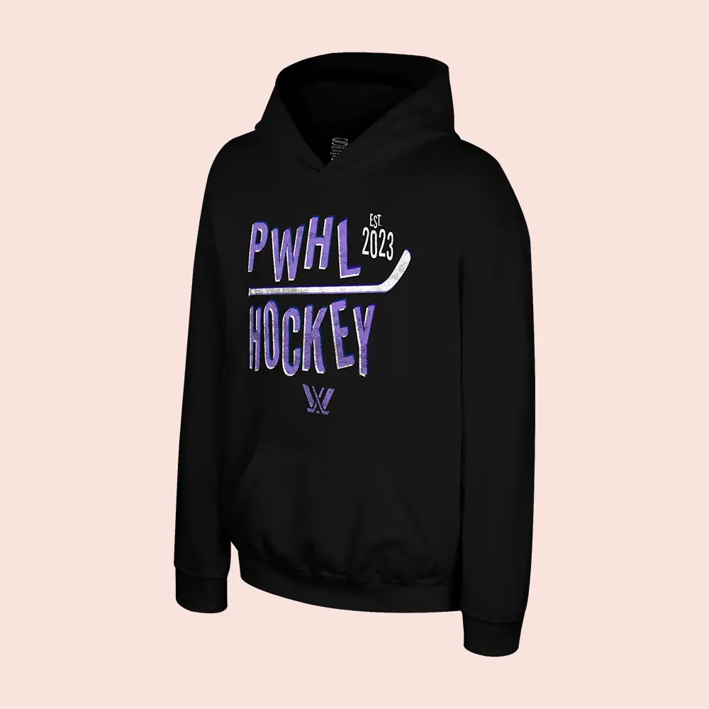 PWHL Youth Stadium Essentials Stick Hoodie Apparel Hockey Lover Present For Him
