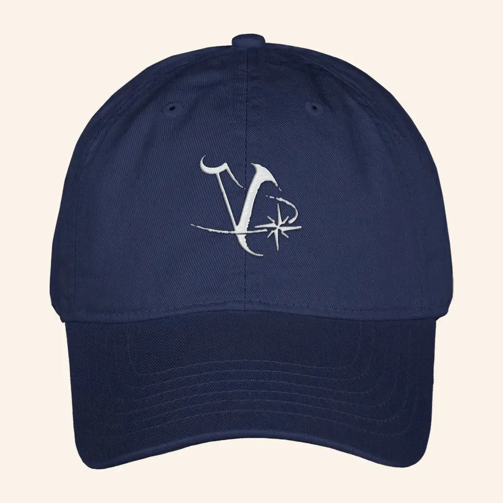 Quadeca Merch Quadeca Vanisher Embroidered Navy Hat Gifts For Father Gifts For Friends