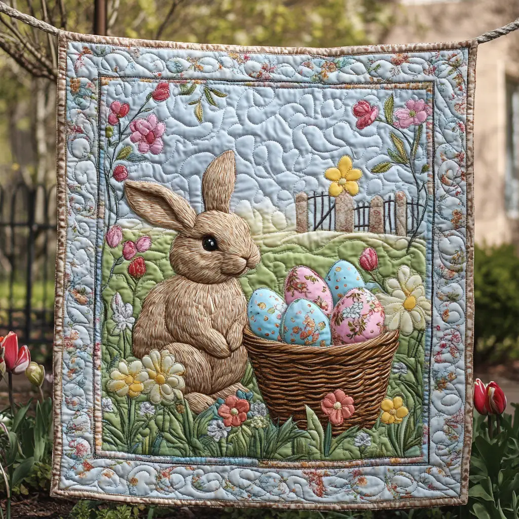 Rabbit Easter Quilted Blanket Cute Bedroom Decorations Rabbit Gifts For Grandma