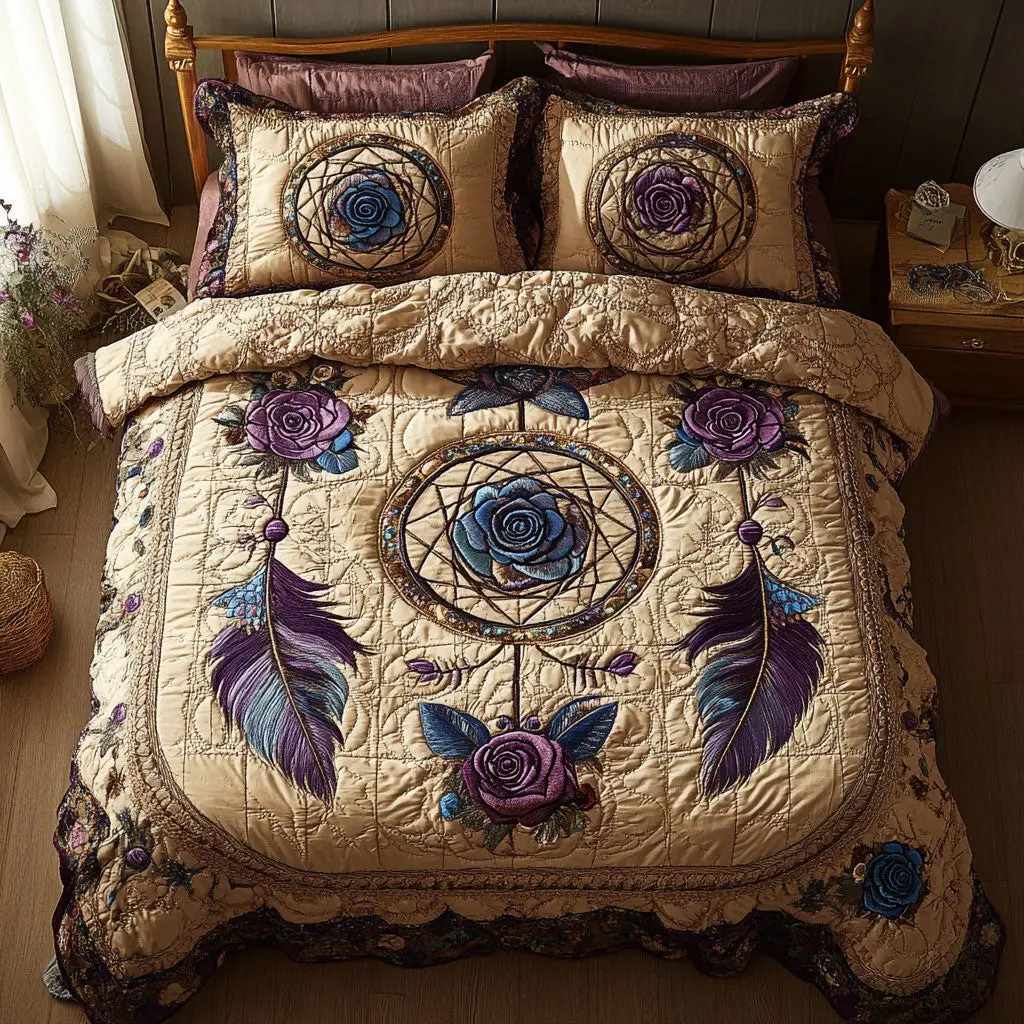 Radiant Dreamcatcher Quilted Bedding Set Duvet Cover Bedspread Present Ideas For Husband