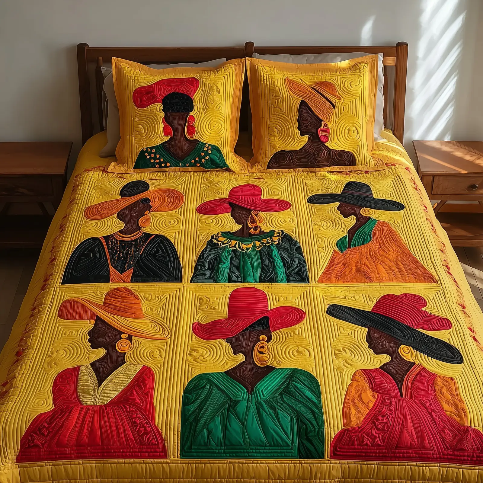 Radiant Heritage Quilted Bedding Set Duvet Cover Bedspread African American Gifts For Mom
