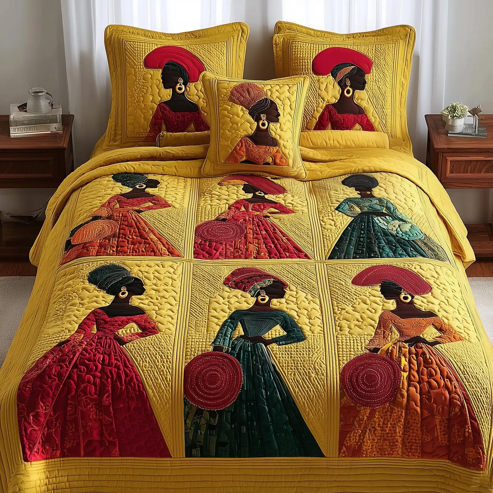 Radiant Heritage Quilted Bedding Set Duvet Cover Bedspread African American Gifts For Sister