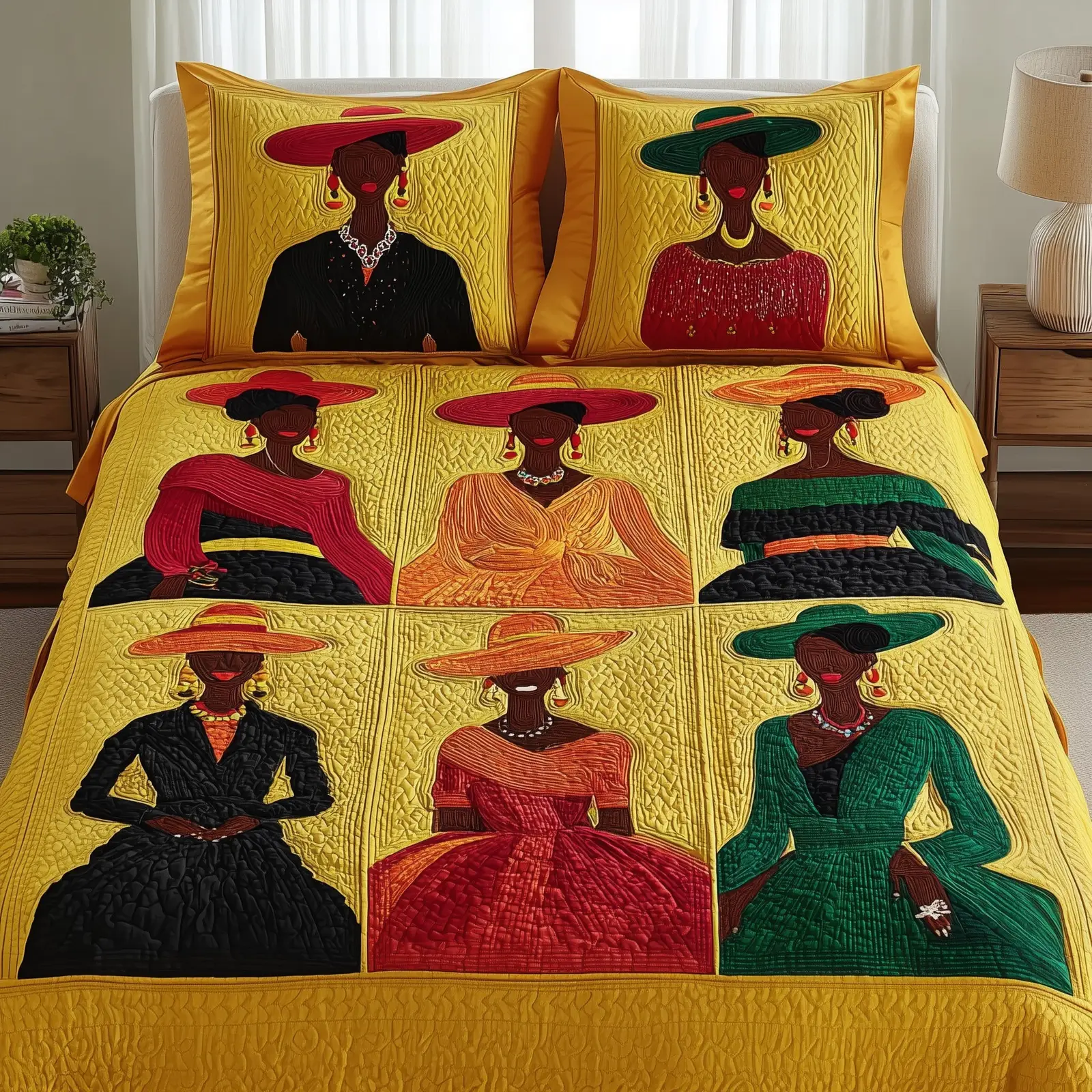 Radiant Heritage Quilted Bedding Set Duvet Cover Bedspread African American Gifts For Wife