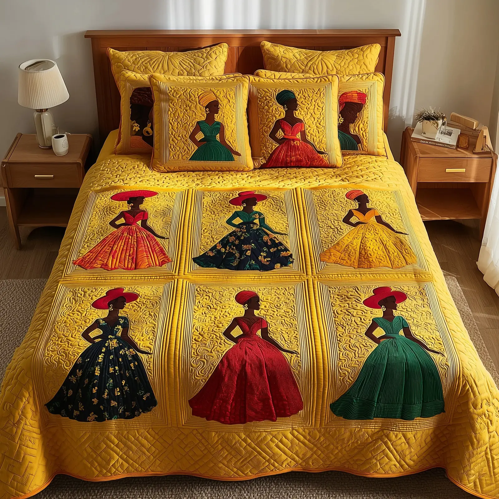 Radiant Heritage Quilted Bedding Set Duvet Cover Bedspread African American Presents For Mom