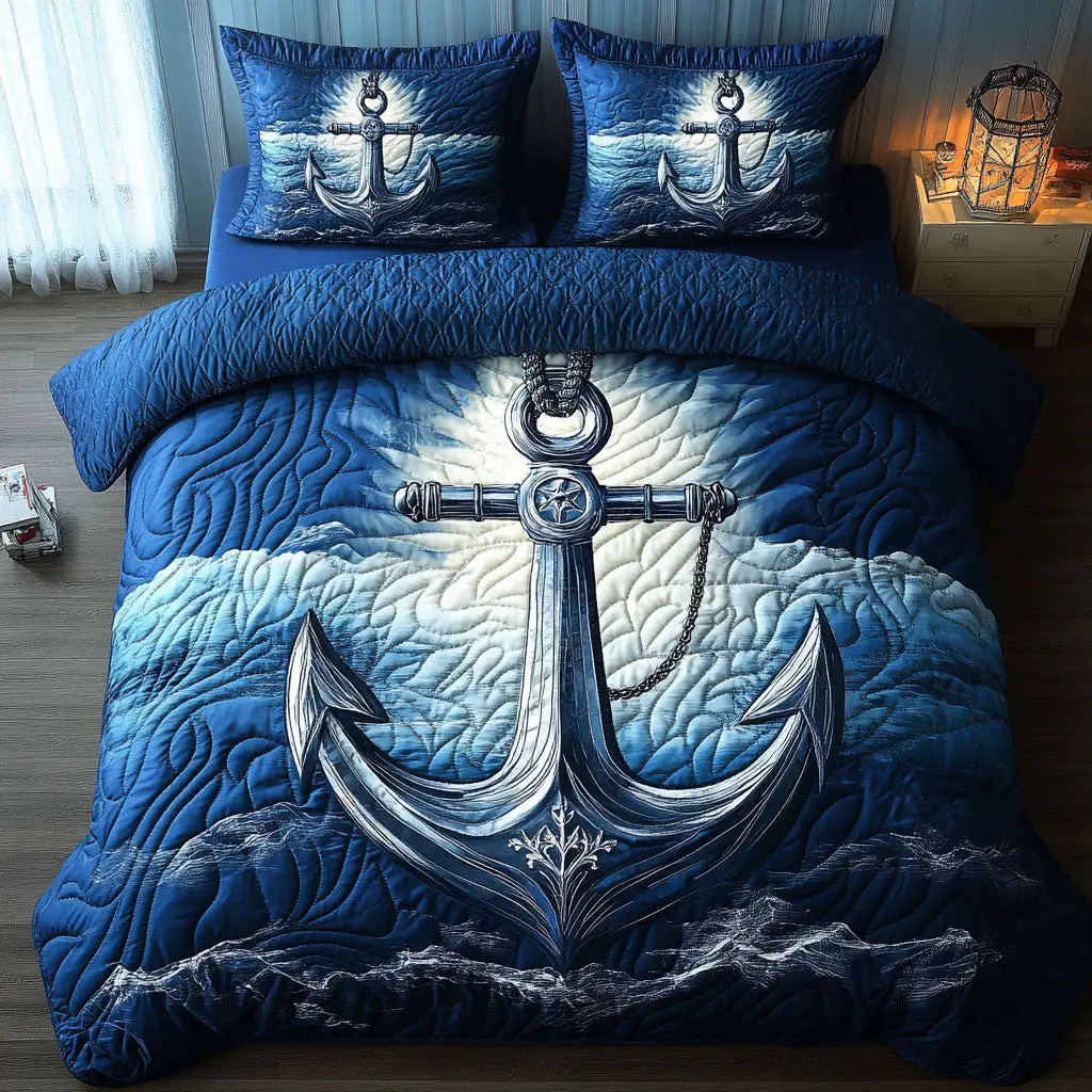 Radiant Nautical Quilted Bedding Set Warm and Breathable Bedding Set for All Seasons