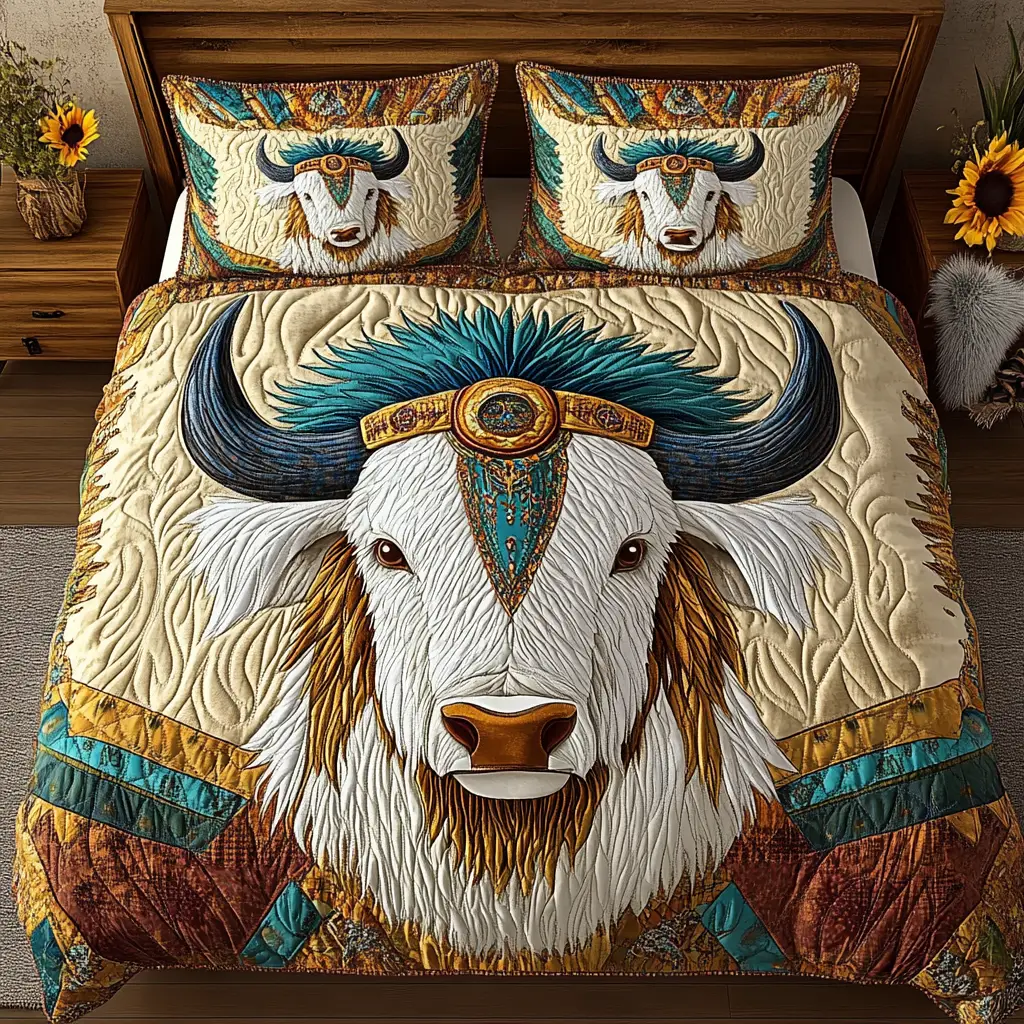 Radiant Spirit Quilted Bedding Set Cool Bedroom Decor Great CactusLover Gifts