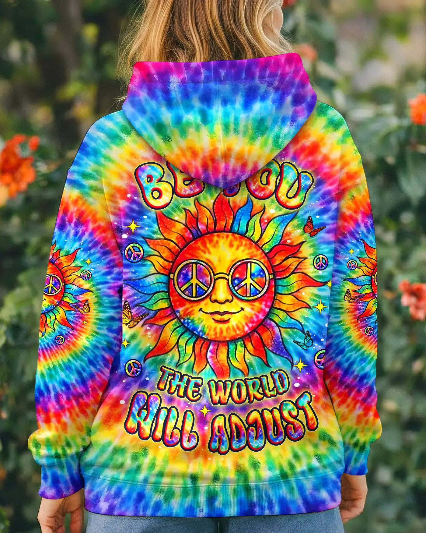 Rainbow Be You The World Will Adjust Hoodie Vibrant Motivational Quote Merch Gift For Women Rainbow Be You The World Will Adjust Hoodie Vibrant Motivational Quote Merch Gift For Women - Image 1