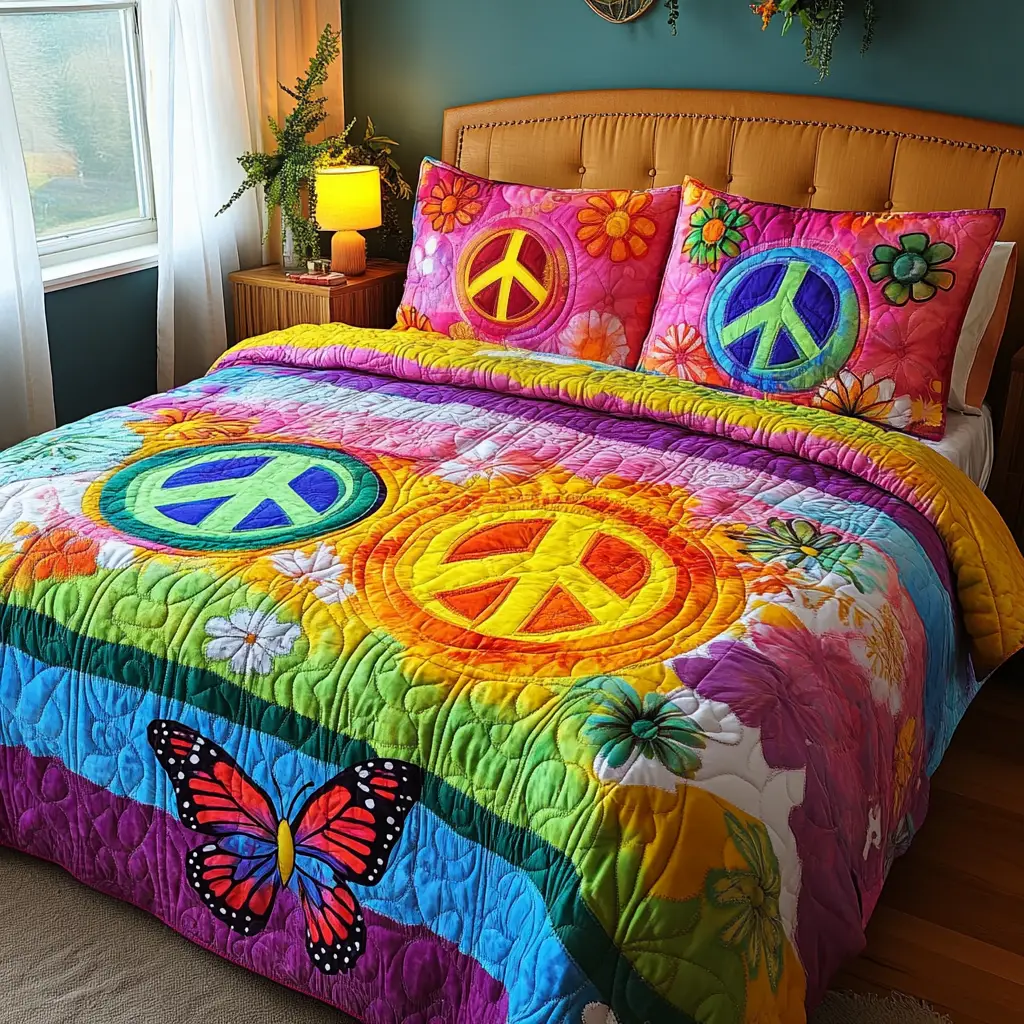 Rainbow Groove Quilted Bedding Set Luxury Duvet Cover Set for Elegant Bedroom Decor