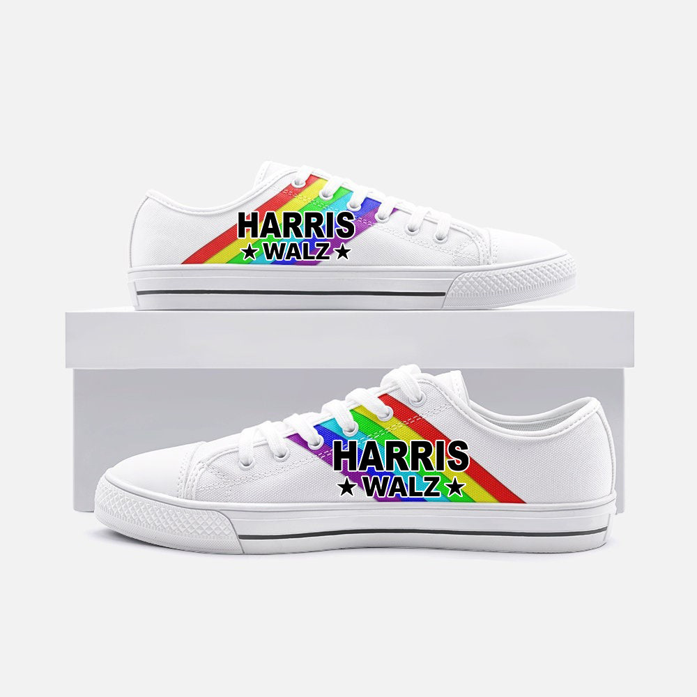 Rainbow Harris Walz 2024 Low Top Shoes LGBT Pride Kamala Harris Campaign Patriotic Shoes