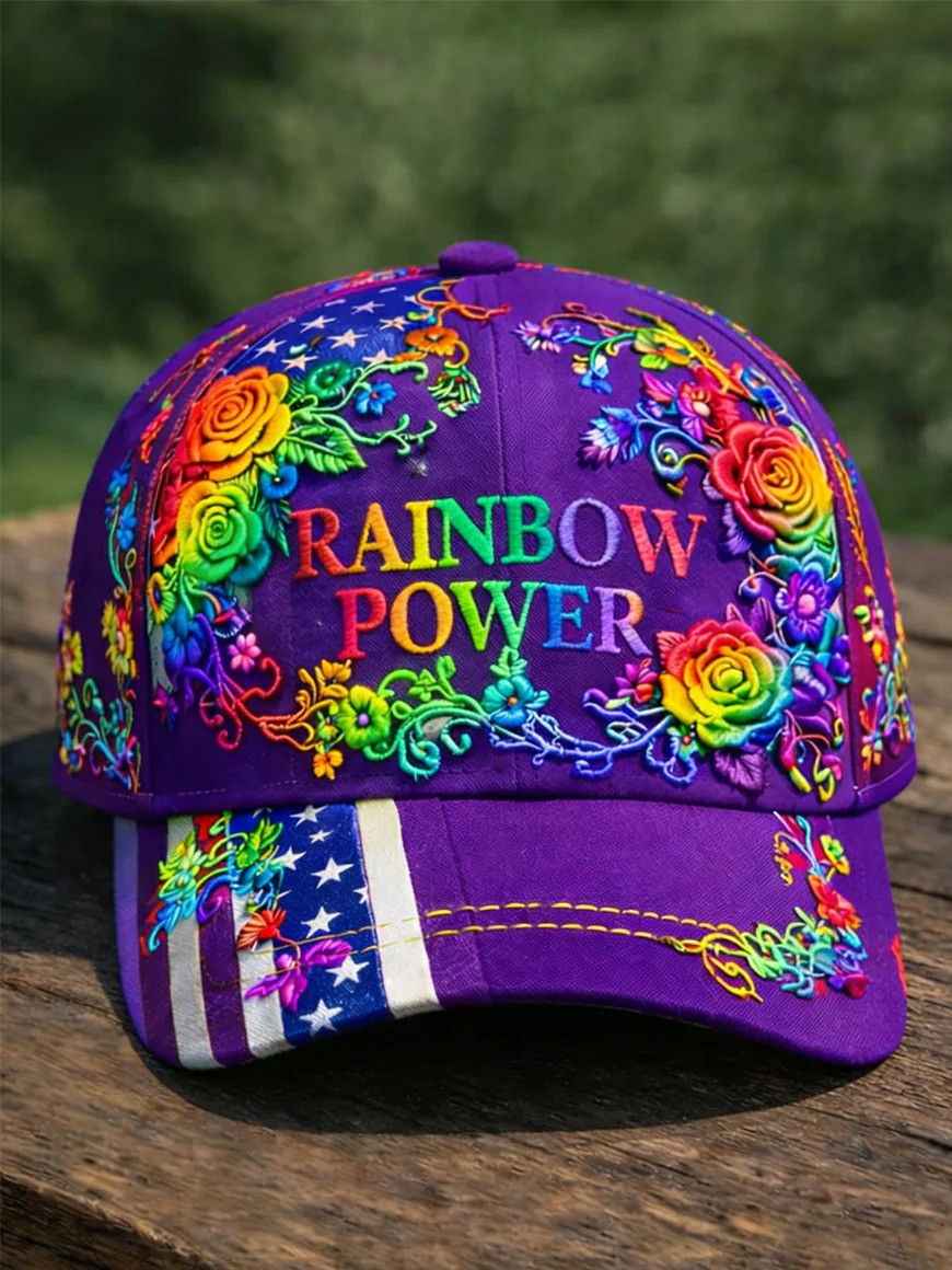 Rainbow Power Baseball Cap Colorful Splash Merch Gift Ideas For LGBT Lover