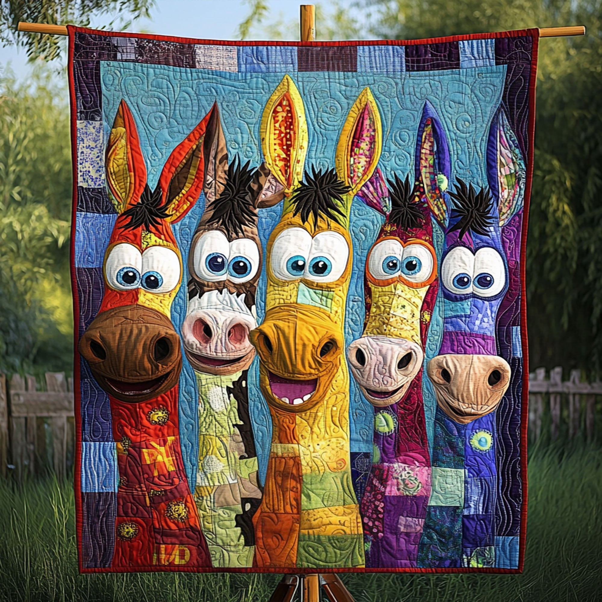 Rainbow Rascals Quilted Blanket Christmas Room Decor Donkey Present Ideas