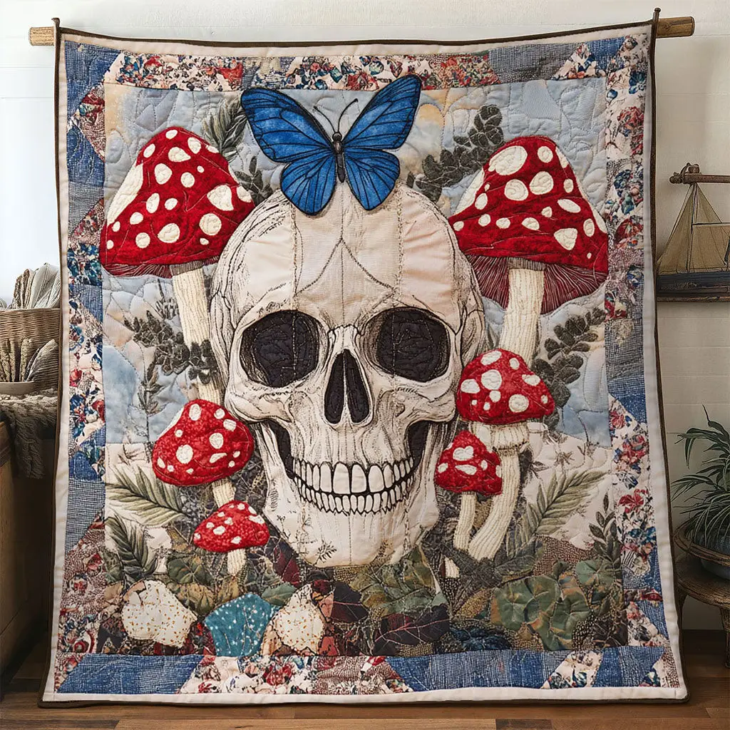 Rainbow Skull Quilt Premium Quilt Blanket Gift for Family Gatherings