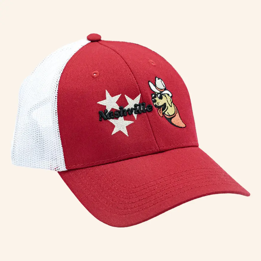 Raising Canes Merch Cane’s Road Trip Nashville Embroidered Trucker Hat Present For Husband - WearandDecor