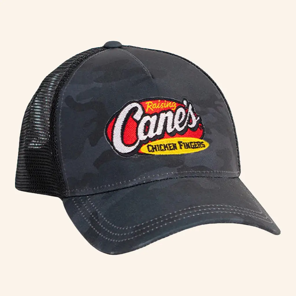 Raising Canes Merch Raising Cane's Logo Camo Embroidered Trucker Hat Best Gifts For Husband - WearandDecor