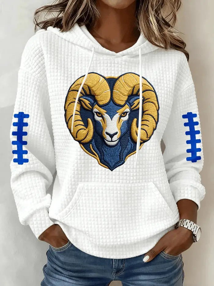 Rams Football Hoodie Waffle LA Rams Merch LAR Pride Store Gift for Mother