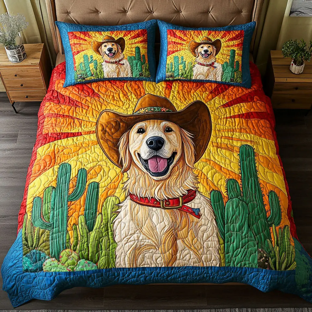 Ranch Rover Quilted Bedding Set Soft Bed Sheet and Pillowcase Set for Relaxing Nights