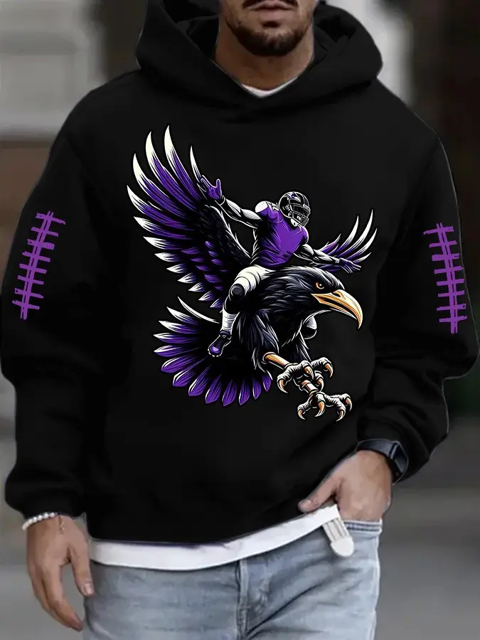 Raven Football Hoodie Game Day Baltimore Ravens Football Fan Gifts For Him
