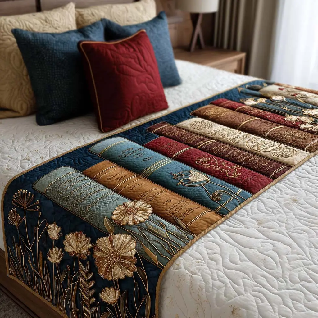 Reading Nook Quilted Bed Runner Reading Nook Cozy Literary Gift