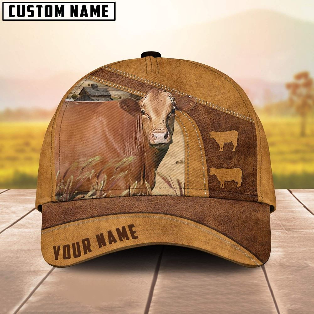 Red Akaushi On The Farm Custom Name Retro Cap Farmer Baseball Cap Unique Gifts For Farmers