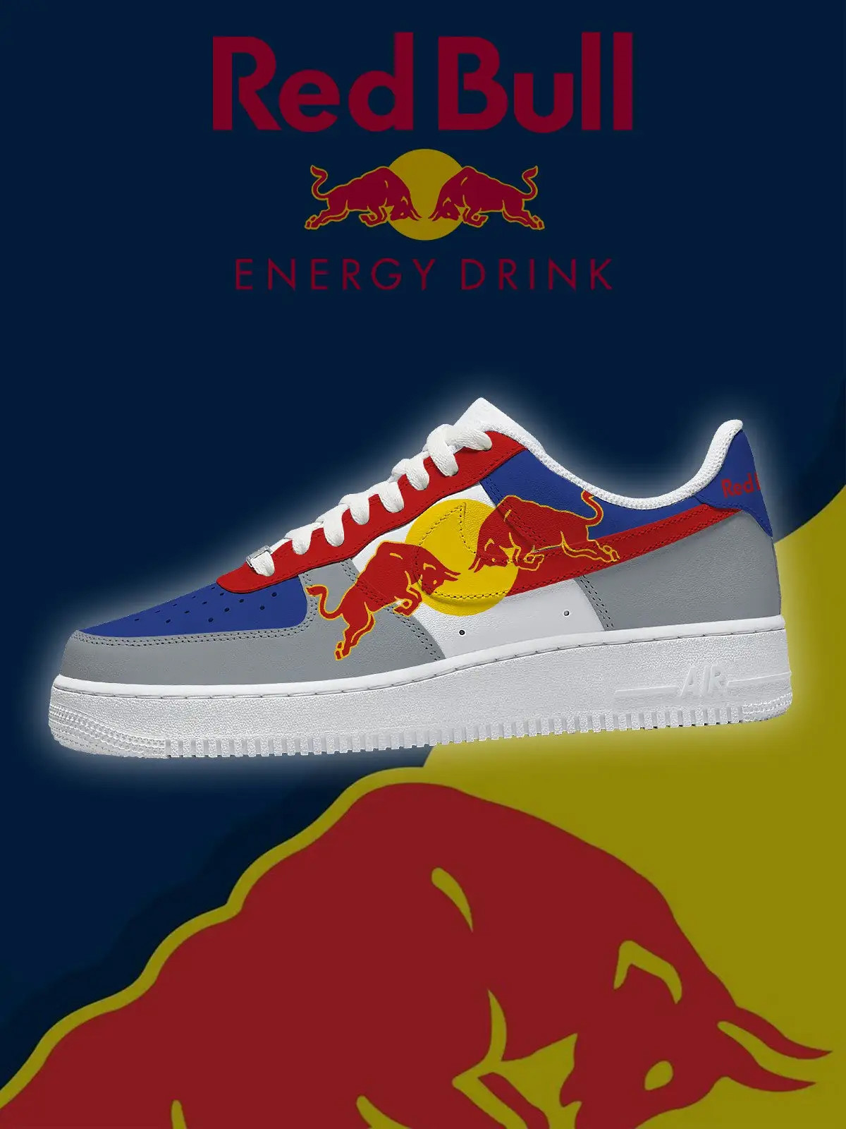 Red Bull Energy Drink Version 3 Air Force 1 Shoes Sneakers