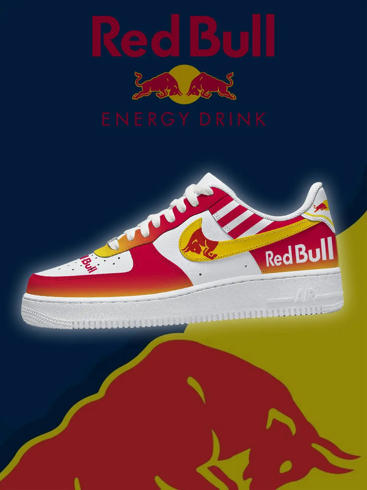 Red Bull Energy Drink Version 4 Air Force 1 Shoes Sneakers
