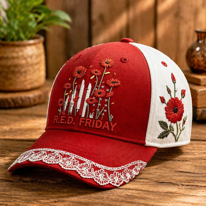 Red Friday Baseball Cap American Flag With Poppy Merch Gift Ideas For Women