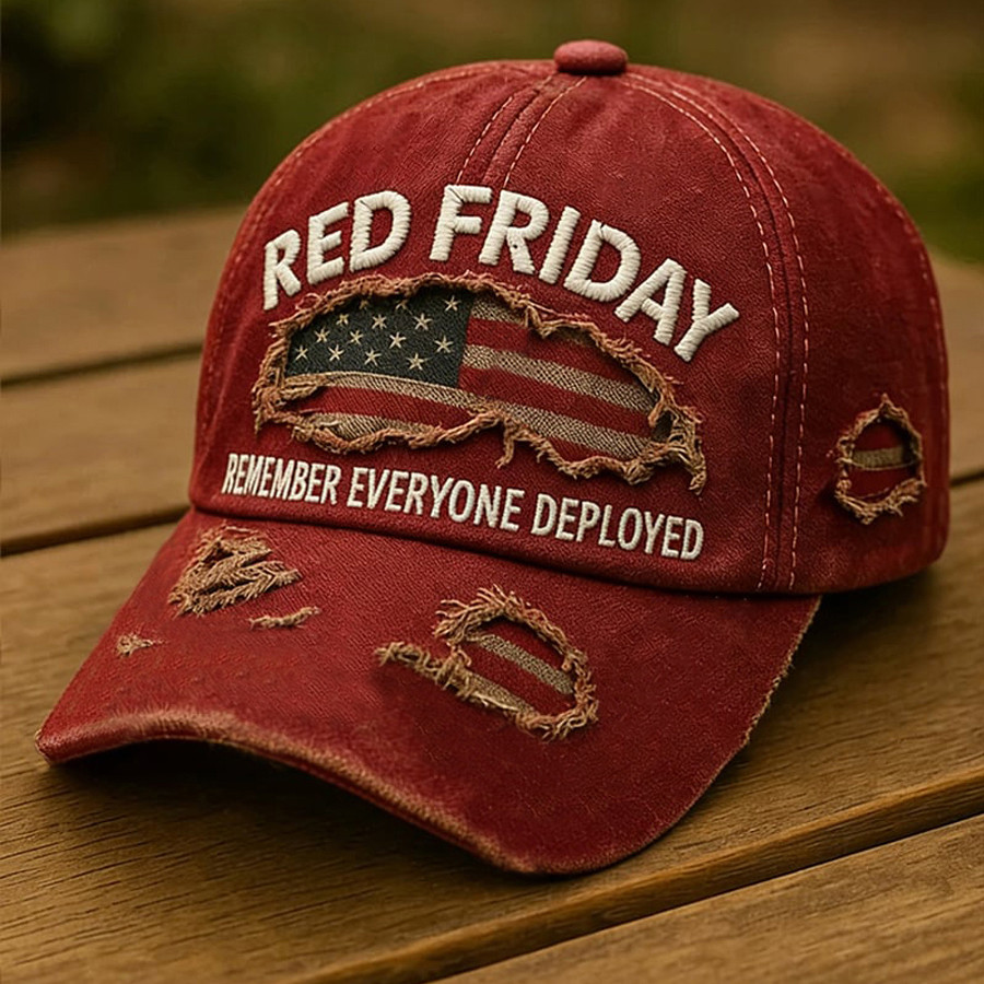 Red Friday Remember Everyone Deployed Hat American Flag Cap Present For Him