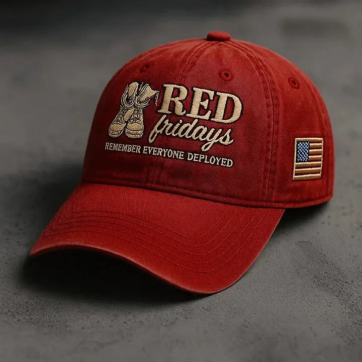 RED Friday Remember Everyone Deployed Hat Embroidered Patriotic Cap Gifts For Veterans - WearandDecor